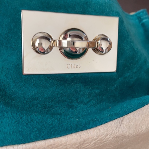 Chloe Leather Colorblock Handbag with Crossbody Strap - Picture 2 of 6